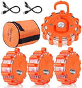 Tobfit 4 Pack Rechargeable LED Road Flares Roadside Emergency Car Kit, by Tobfit