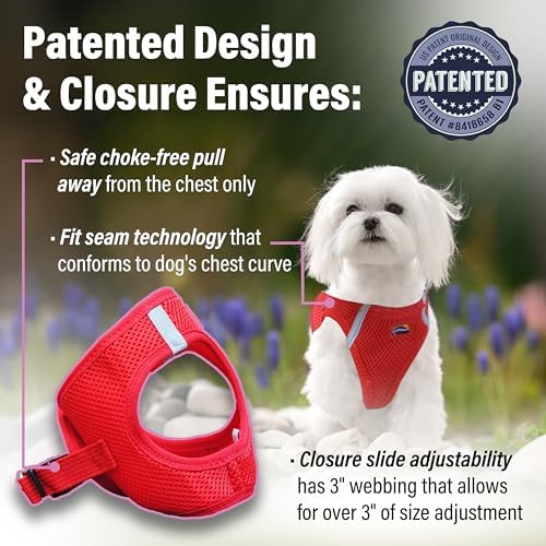 DOGGIE DESIGN American River Ultra Choke-Free Mesh Dog Harness Red - Image 3