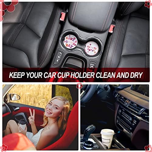 Zubebe 6 Pcs Car Coasters for Women Ceramic, Ceramic and Cork - Image 5