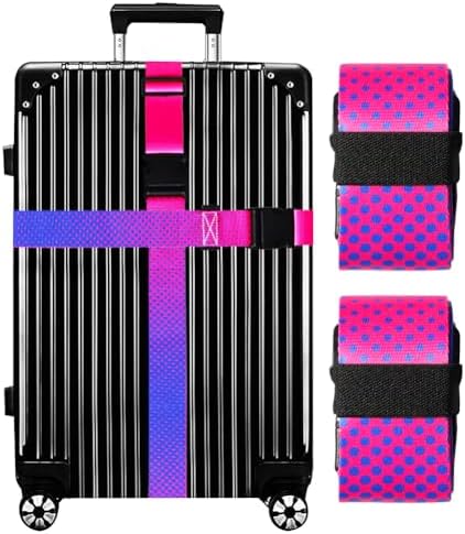Luggage Straps for Suitcases TSA Approved-2 Pack Bright Personalized Luggage by GOWRAPS