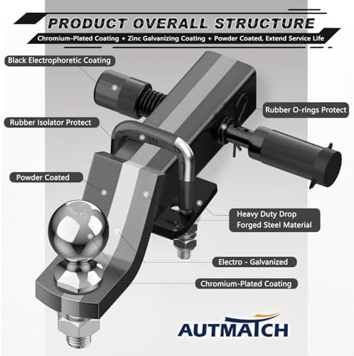 AUTMATCH Trailer Hitch Ball Mount - Image 5