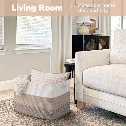 Goodpick 50L Large Woven Storage Basket, Gradient Brown - Image 2