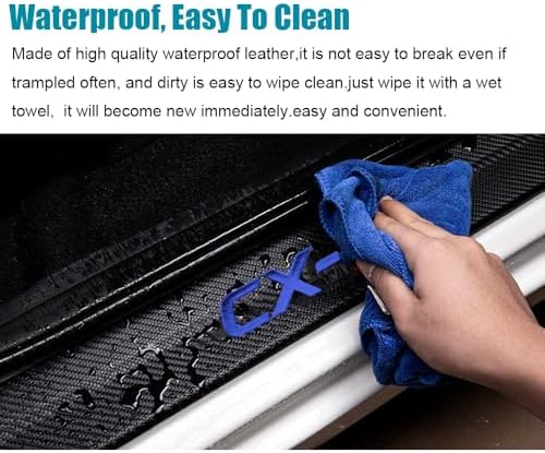 LEXLEY for Mazda 2013-2026 CX-5 Carbon Fiber Style Leather Door Sill Protector - Image 4