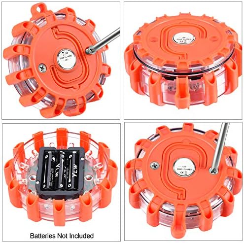 Tobfit 6 Pack LED Road Flares Emergency Lights Roadside Safety Beacon Disc - Image 3