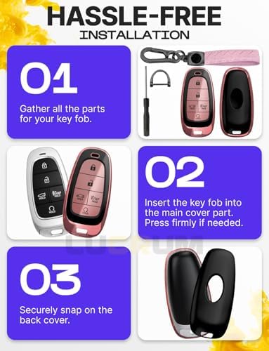 Lucrum Compatible with Hyundai Key Fob Cover & Keychain - Image 6