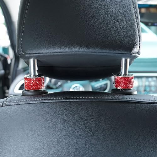 4PCS Crystal Rhinestone Bling Car Headrest Collars, Automotive Magnetic - Image 3