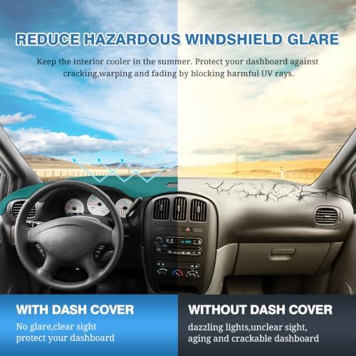 FIILINES Dash Cover for 2001-2007 Dodge Caravan & Grand Caravan/Chrysler Town & - Image 6