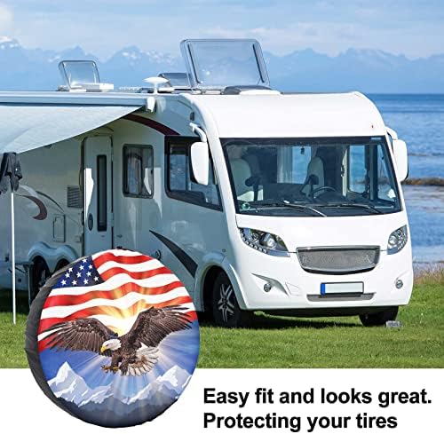 Spare Tire Cover American Eagle Flag Polyester Universal Waterproof Corrosion - Image 5