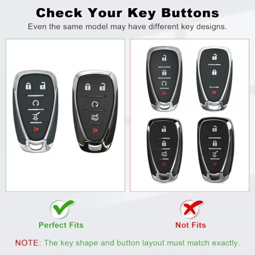 PIFOOG Black Key Fob Cover Fit for Chevy Equinox Malibu Traverse Camaro - Image 2