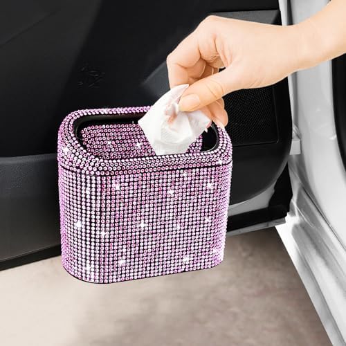 Accmor Car Trash Can with Lid, Mini Auto Dustbin Garbage Can, Car Accessories - Image 2