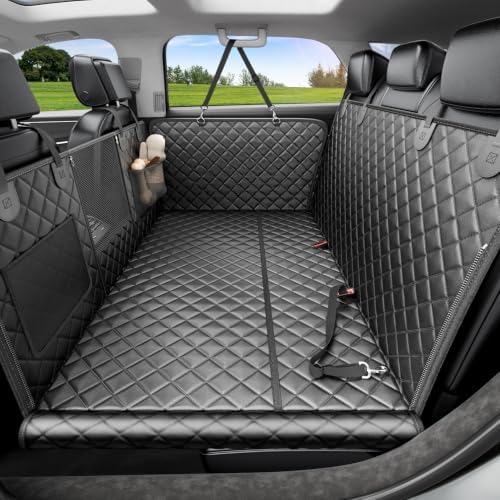 REEVAA Dog Car Seat Cover for Back Seat, Hard Bottom by REEVAA