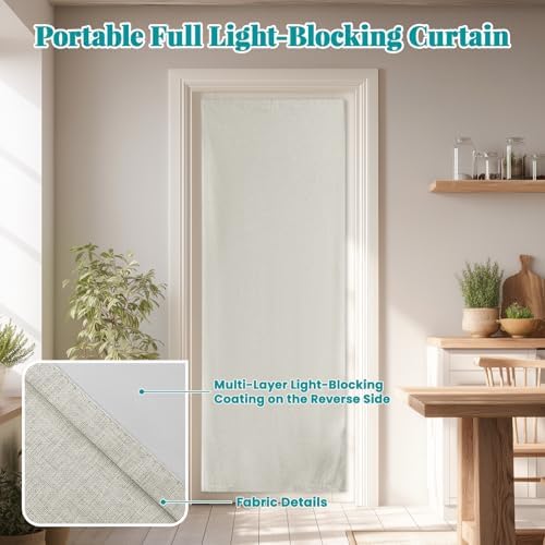 100% Blackout French Door Curtain- Privacy Thermal Insulated Door Window Curtain - Image 6