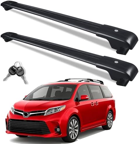 Roof Rack Cross Bars for 2011-2020 Toyota Sienna 396lbs Lockable Roof Rails by Unknown