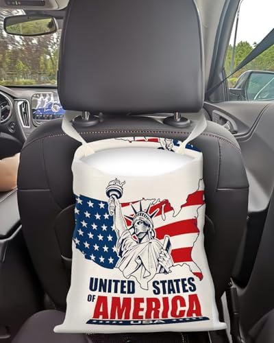 Car Trash Can, Seat Back Hanging Car Trash Bag, Cute Canvas Car Garbage Bag - Image 2