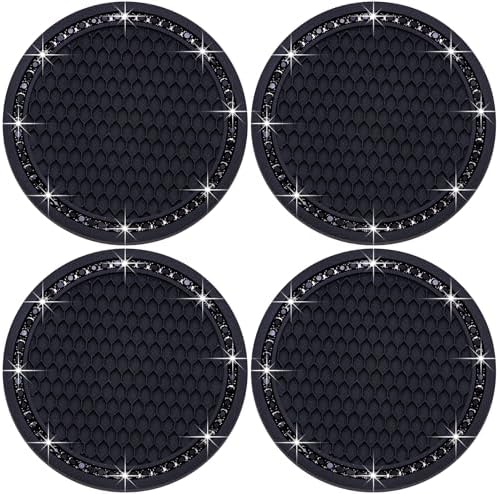 4PCS Bling Cup Holder Coaster, 2.75 Inch Auto Car Cup Holder Insert Coasters by MEAJOO