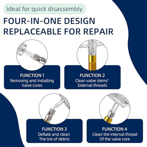 4PCS 4-Way Valve Core Tool, Tire Valve Stem Tool - Image 5