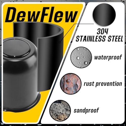 4Pcs 3.74" Stainless Trailer Wheel Center Caps, 4.33" H Matte Black - Image 6