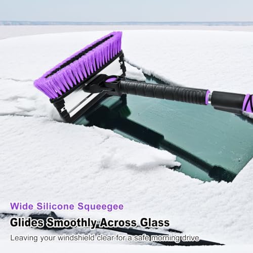 HEEYA 46.6 Inch Extendable Snow Scraper and Brush - Image 5