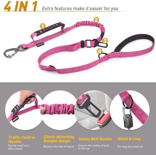 AUBELL Tactical Dog Leash Heavy Duty, 4-6ft No Pull Bungee Leash - Image 4