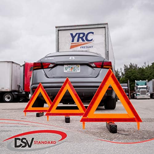 DSV Standard Warning Triangles, Safety Triangles DOT Approved, 3 Pack, - Image 3
