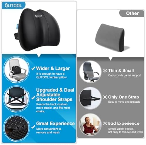 QUTOOL Patented Lumbar Support for Office Chair Pressure Relief - Image 4