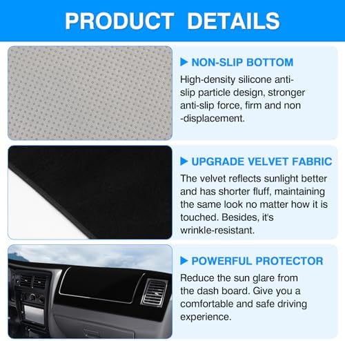 Autorder Dashboard Cover Mat for 1998-2002 2003 2004 Toyota Tacoma Accessories - Image 6