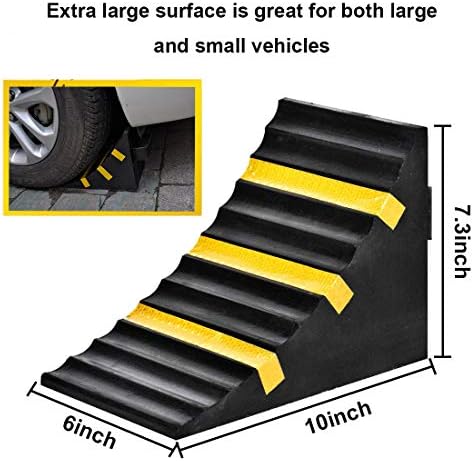 RELIANCER 2 Pack Wheel Chocks Heavy Duty Extra Large Industrial Rubber Wheel - Image 2