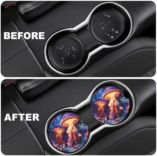 2 Pack Car Cup Holder Coaster, 2.63 inch Anti Slip Insert Absorbent Ceramic Car - Image 5