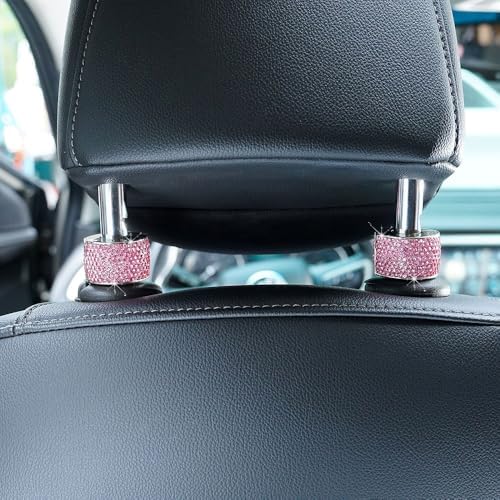 4PCS Crystal Rhinestone Bling Car Headrest Collars, Automotive Magnetic - Image 3