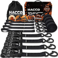 HACCOPLANET 1.6in Heavy Duty Ratchet Tie Down Straps 4PK by Haccoplanet