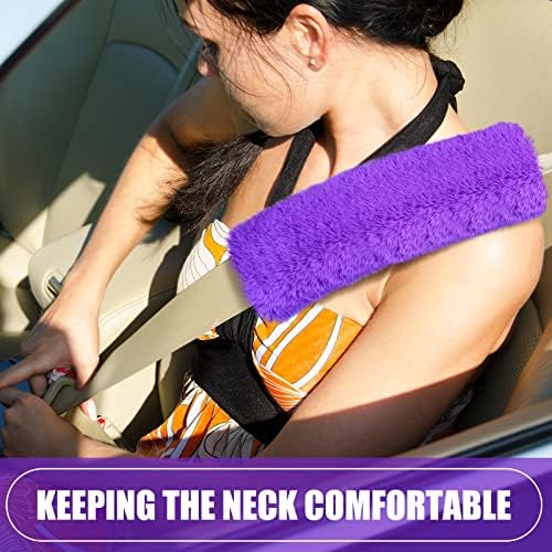 Boao 4 Pack Sheepskin Seat Belt Cover Shoulder Pad - Image 2