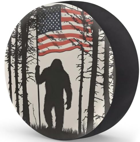 Rv Spare Tire Cover Wheel Bigfoot Forest Flag Tire Covers Wheel Protectors - Image 2
