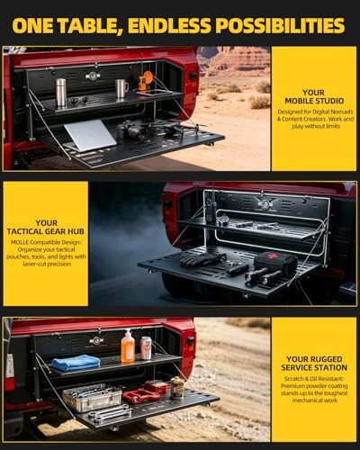 2-Tier Tailgate Table for Jeep Wrangler JK JL JLU 07-24 - Image 7