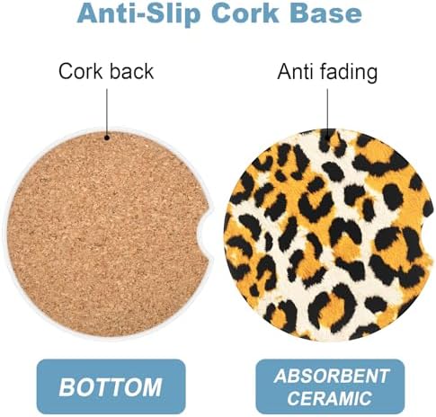 2 Pack Car Cup Holder Coaster, 2.63 inch Anti Slip Insert Absorbent Ceramic Car - Image 3