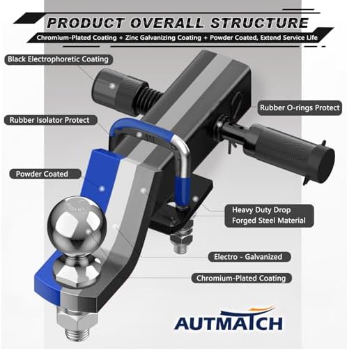 AUTMATCH Trailer Hitch Ball Mount - Image 5