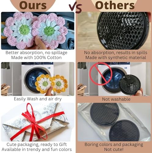 Cotton Car Coasters 2pc Car Cup Coasters Cute car Accessories - Image 6