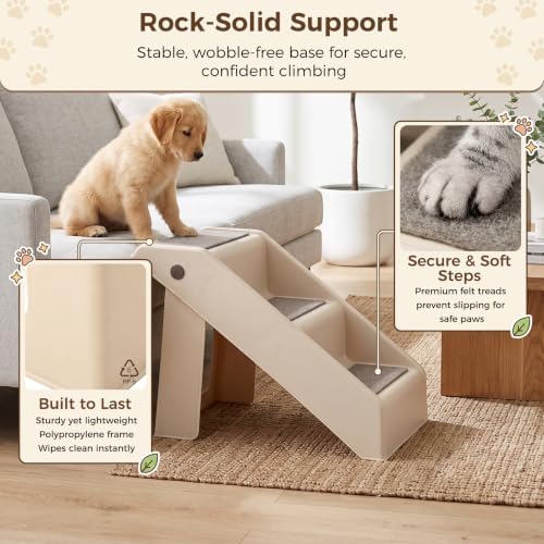 Foldable Dog Stairs 3-Step Pet Ramp Steps - Image 3