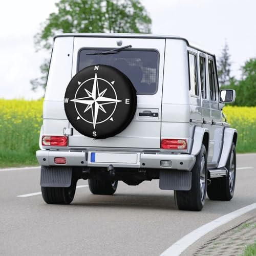 Compass Rose Spare Tire Cover SUV Trailer Truck RV 14 Inch - Image 7