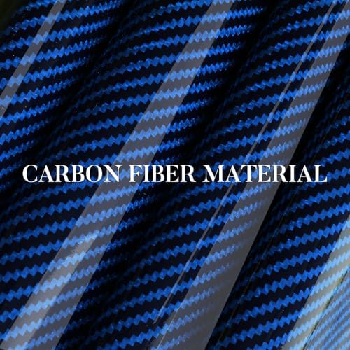 Carbon Fiber Steering Wheel Cover Universal 3pcs Protector Glossy Blue - Image 2
