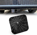 Spider Web Trailer Hitch Tube Cover Plug Cap, Scary Halloween Spider Web by Beabes