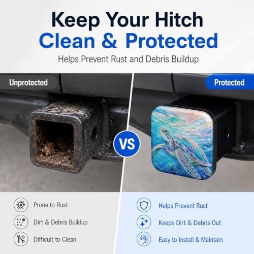Trailer Hitch Covers Underwater Sea Turtle Heavy Duty 2 Inch Hitch Cover - Image 5