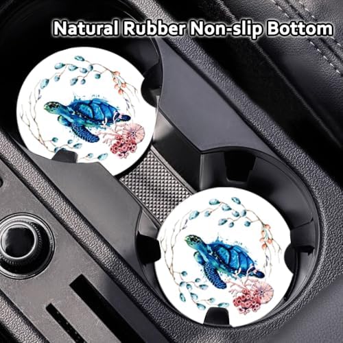 2Pack White Bear Car Cup Holder Coaster Neoprene Car Coasters - Image 2