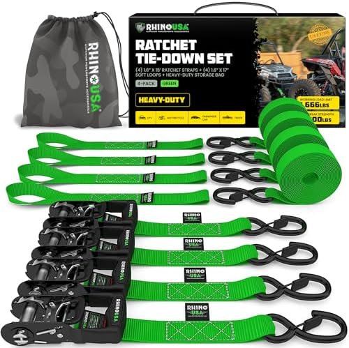 Rhino USA Heavy Duty Ratchet Tie Downs by RhinoUSAInc