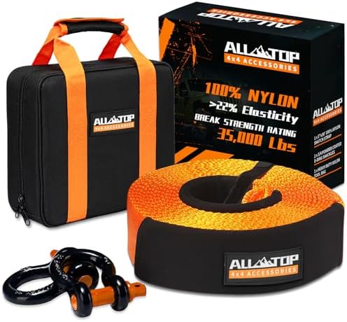ALL-TOP Heavy Duty Tow Strap Recovery Strap Kit : 3 inch x 30 ft 100% Nylon and by ALL-TOP4X4