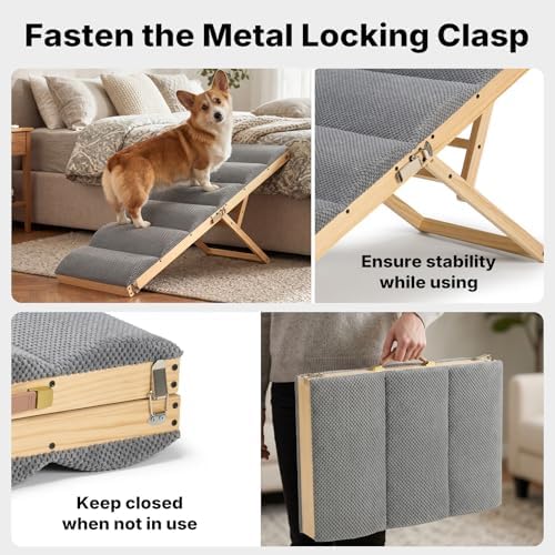 Veehoo Foldable Dog Ramp for High Bed Couch Large Dogs 17" W - Image 3