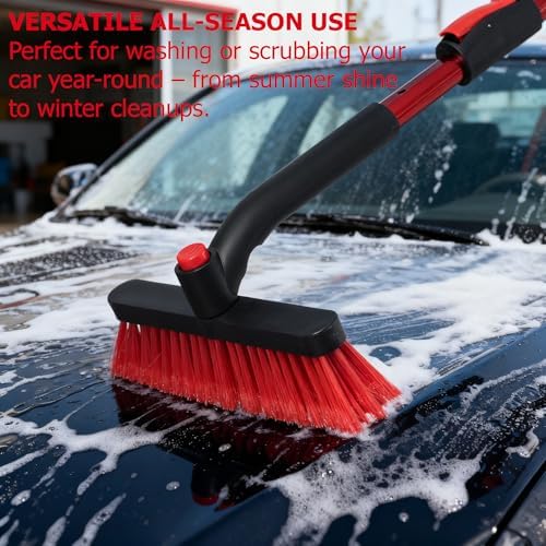 Gardenised 30-40" Extendable Aluminum Snow Brush & Ice Scraper 2-in-1 Winter - Image 4