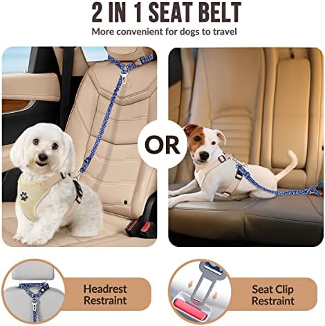 SlowTon Dog Seat Belt for Car, 2 Pack Dog Car Harness Seatbelt - Image 3