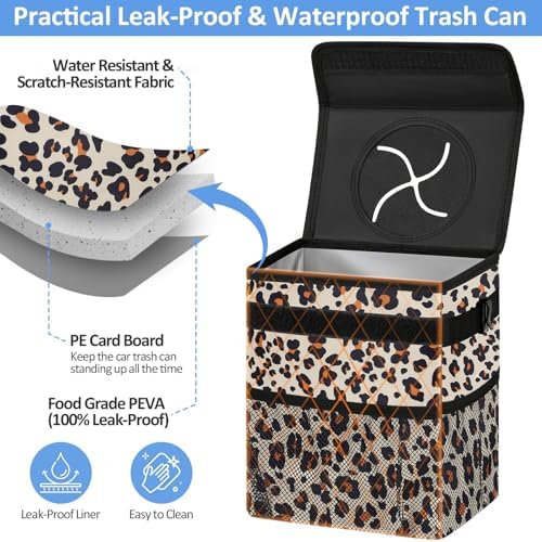 ELONGRIVER Leak Proof Car Trash Can - Image 3