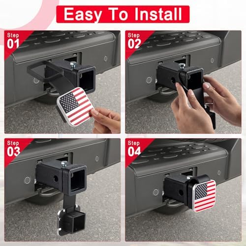 UYYE 2 Inch Rubber Trailer Hitch Cover, American Flag Rubber Hitch Tube Cover - Image 4
