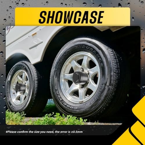 4Pcs 3.74" Stainless Trailer Wheel Center Caps, 4.33" H Matte Black - Image 4